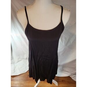 Vintage "Vintage Blue" Black Rayon Blend Slip Dress Size M Grunge